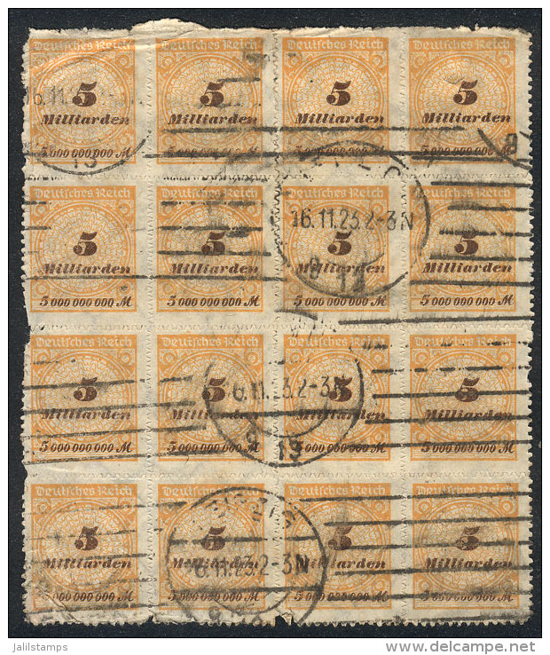 Lot Of Blocks Of 4 Or Larger Of Stamps Of The Inflation Period, All Used. Although Some Examples Have Minor... - Other & Unclassified