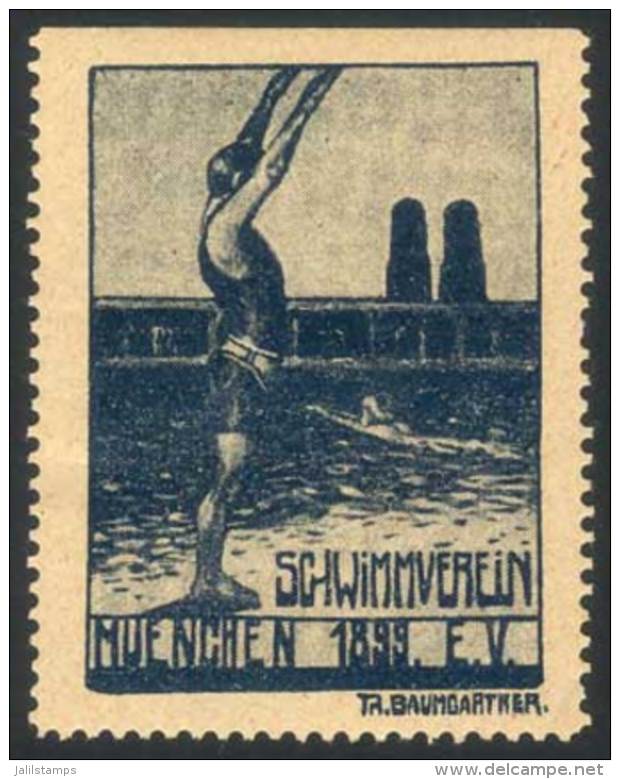 1899 Cinderella, Topic Sports, Swimming, With Little Thin Spot On Back, VF Front, Rare! - Sonstige & Ohne Zuordnung