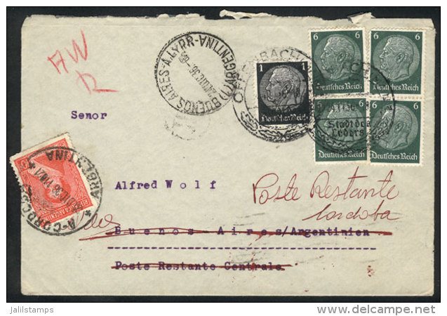 Cover Sent From Offenbach To Buenos Aires (Argentina) On 24/NO/1936 And Redirected To C&oacute;rdoba, Where The... - Sonstige & Ohne Zuordnung