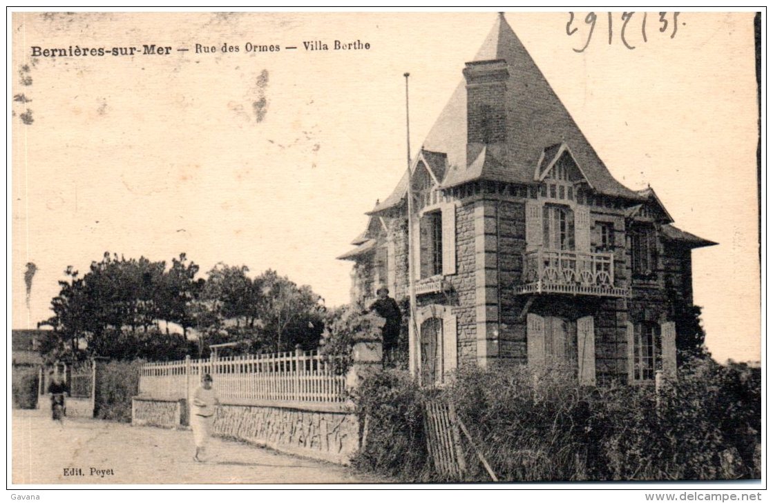 14 BERNIERES-sur-MER - Rue Des Ormes - Villa Berthe   (Recto/Verso) - Autres & Non Classés