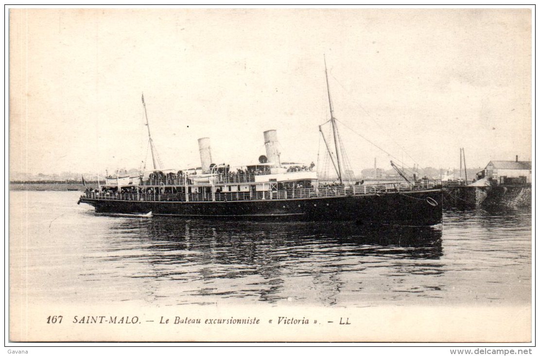 35 SAINT-MALO - Le Bateau Excursionniste "Victoria"   (Recto/Verso) - Saint Malo