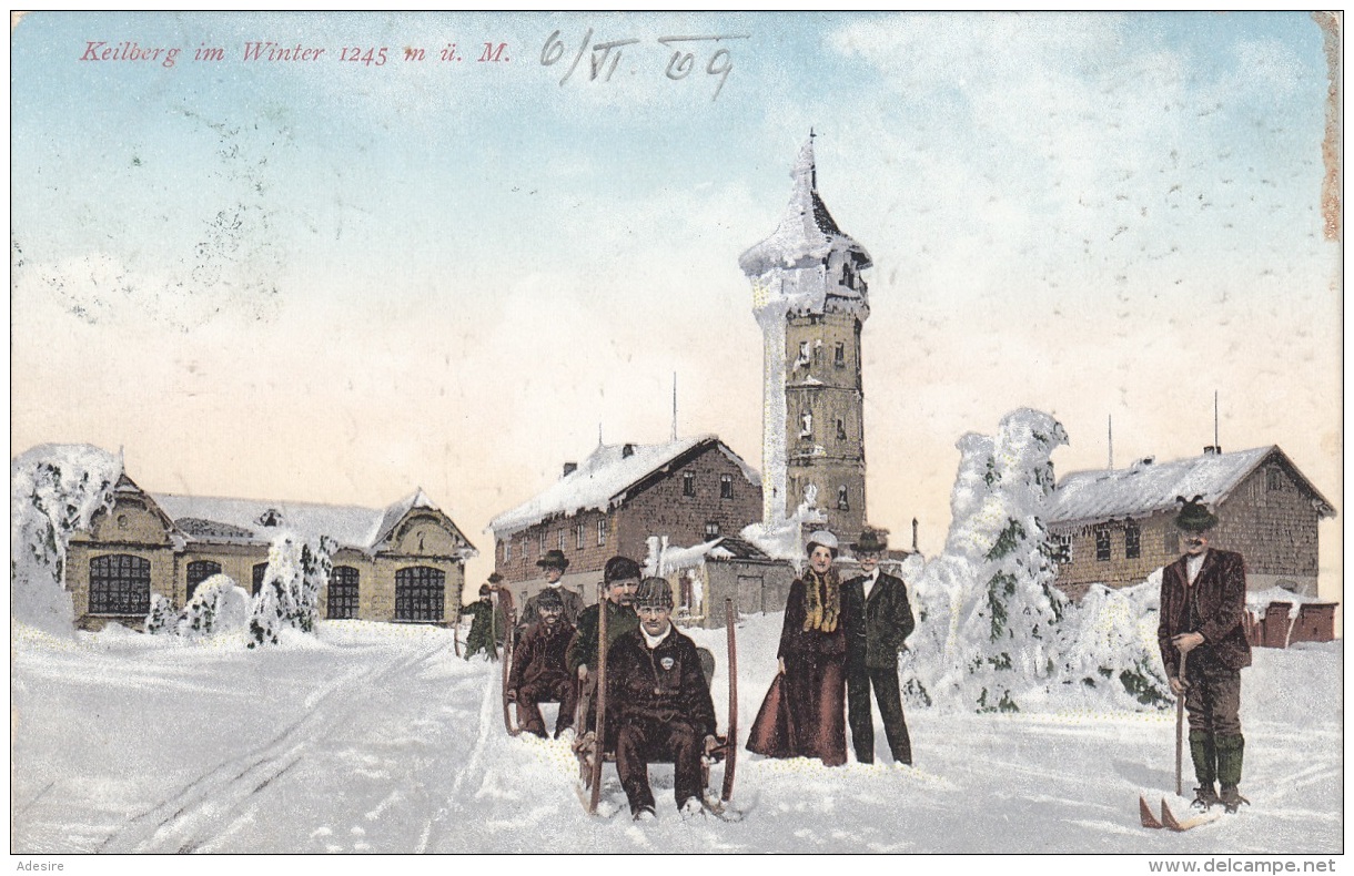 KEILBERG Im Winter (Klínovec, Böhmen), Gel.1909, Sonderstempel - Böhmen Und Mähren