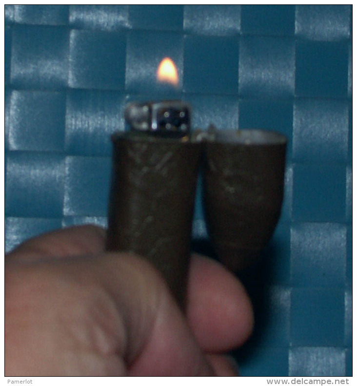 Usable Lighter, Briquet Fonctionnel - Cig-A-lite Japan - Cigar Shape Lighter In Use - 3 Scans - Autres & Non Classés