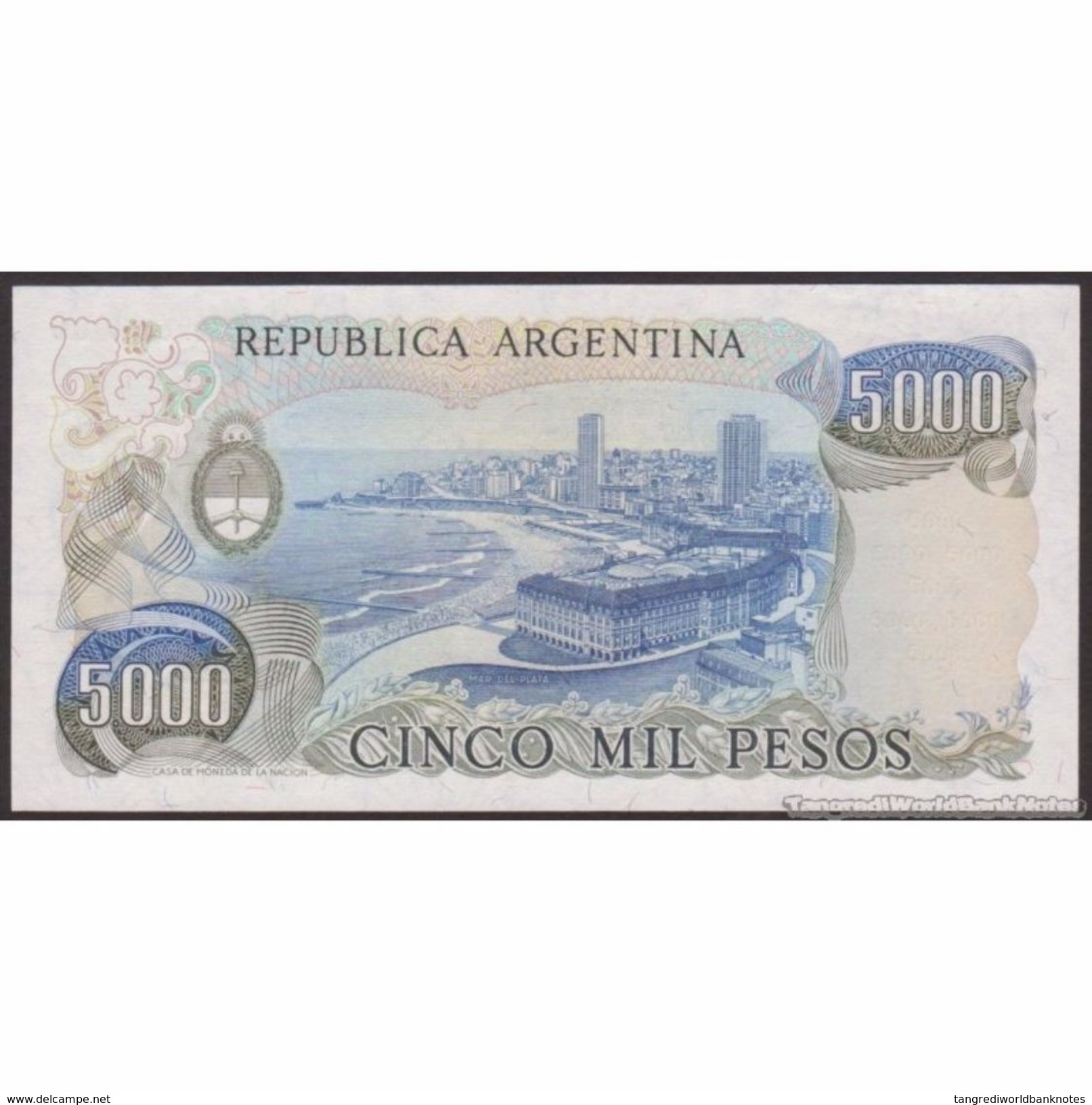 TWN - ARGENTINA 305b2 - 5000 5.000 Pesos 1977-83 Serie B - Signatures: Lopez & Del Solar UNC - Argentinië