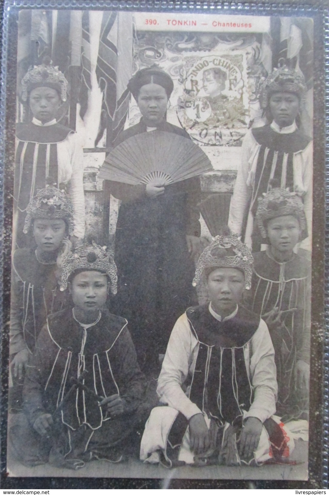 Indochine Tonkin Chanteuses Cpa Timbrée - Vietnam