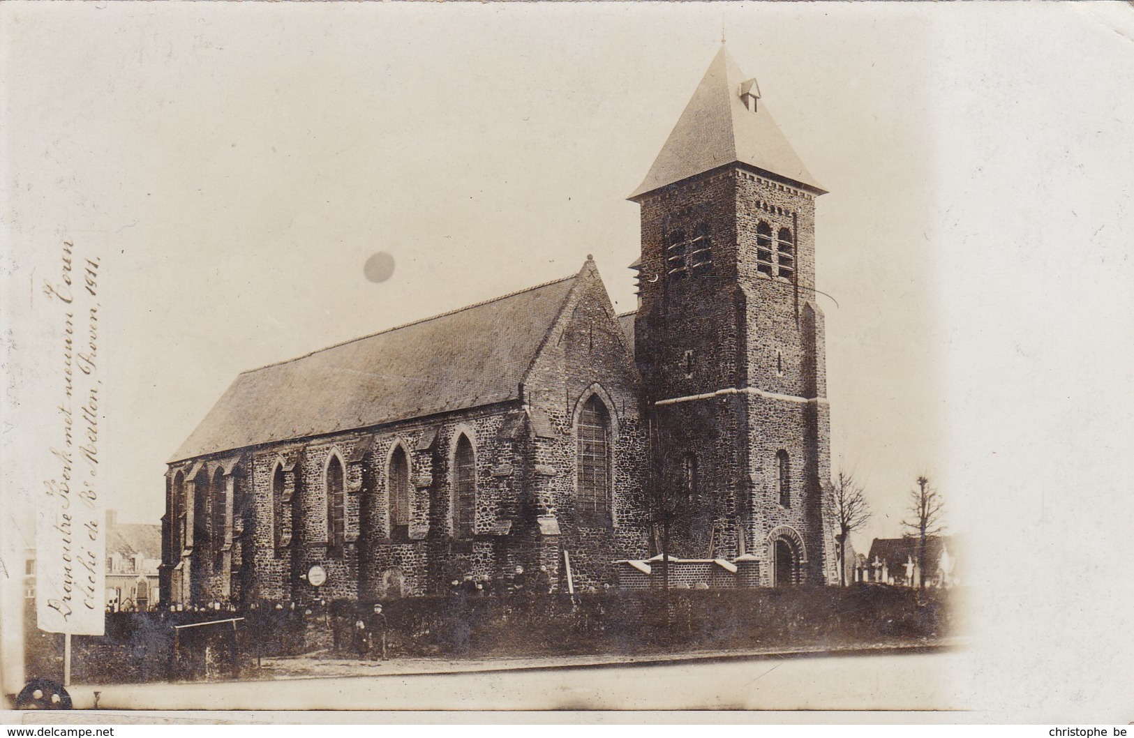 Dranouter, Kerk, Unieke Fotokaart;  (pk36552) - Poperinge