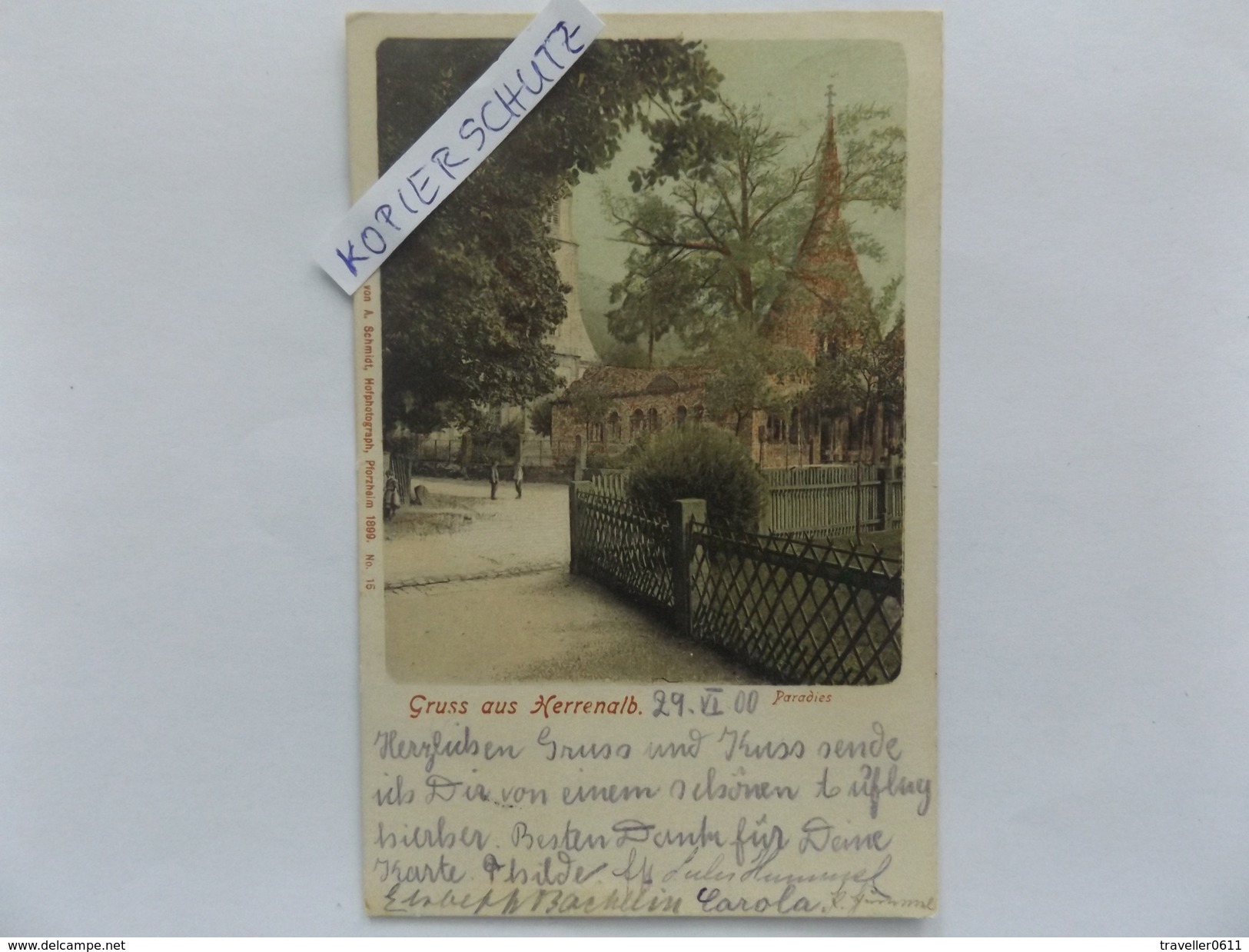 Gruss Aus Herrenalb, Paradies, Klosterruine, Kirche, Gel. 1900 - Altri & Non Classificati