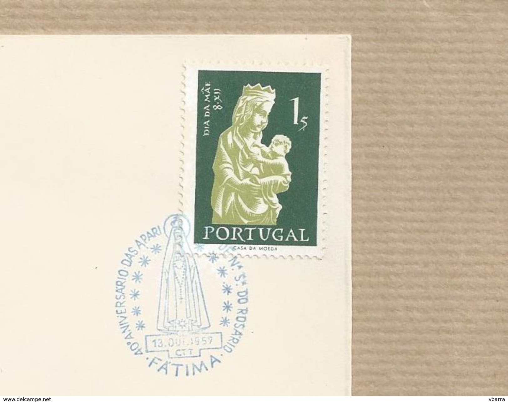 Portugal FDC 40º Aniversario Aparição Fatima  Selo Dia Da Mãe 1.00 Esc. Emissão 1956/58 - FDC