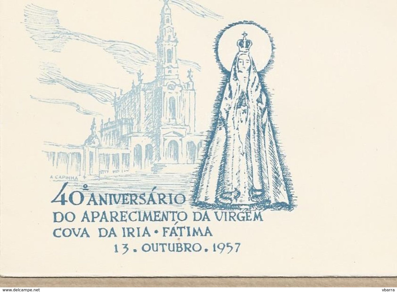 Portugal FDC 40º Aniversario Aparição Fatima  Selo Dia Da Mãe 1.00 Esc. Emissão 1956/58 - FDC