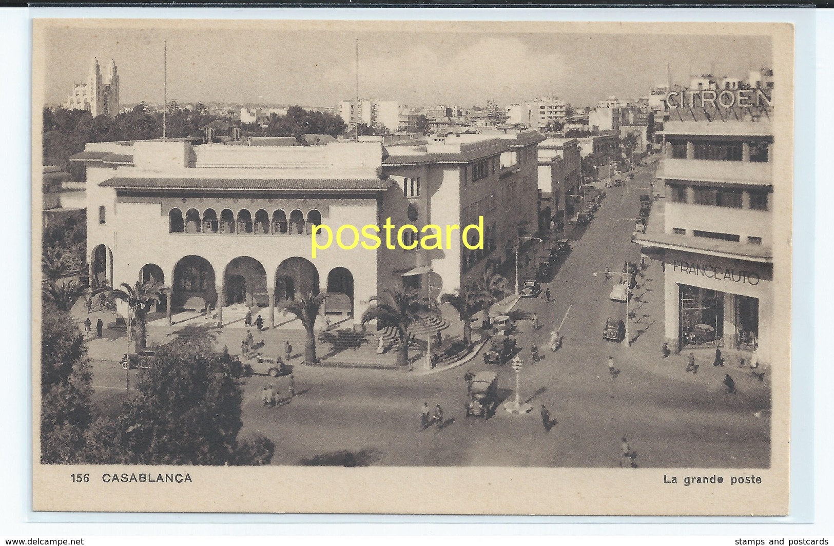 CASABLANCA, MOROCCO - LA GRANDE POSTE.  OLD POSTCARD C.1930 #104. - Casablanca