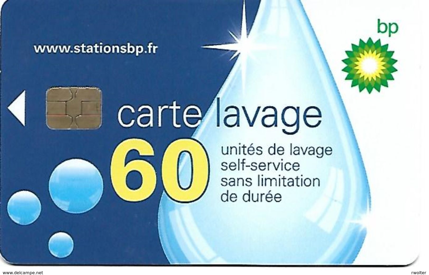 @+ Carte De Lavage BP - NEW - 60 UNITES - Puce 5 - Recto : Stationsbp.fr. - Lavage Auto