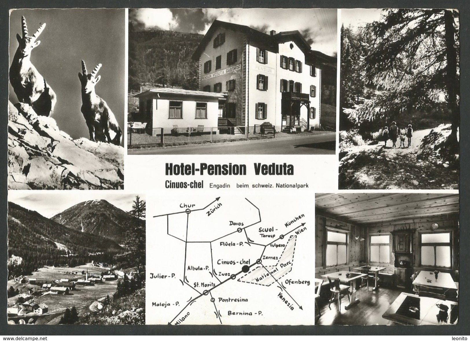 S-CHANF GR Cinuos-chel Hotel Pension VEDUTA 1971 - S-chanf