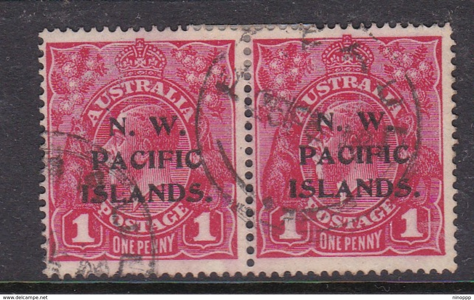 New Guinea SG 67c 1915-16 KGV 1d Red Pair Used - Papua New Guinea