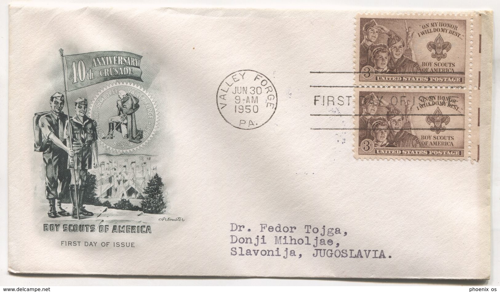 SCOUTING BOY SCOUTS / AMERICA, FDC COVER 1950. VALLEY FORGE - Oblitérés