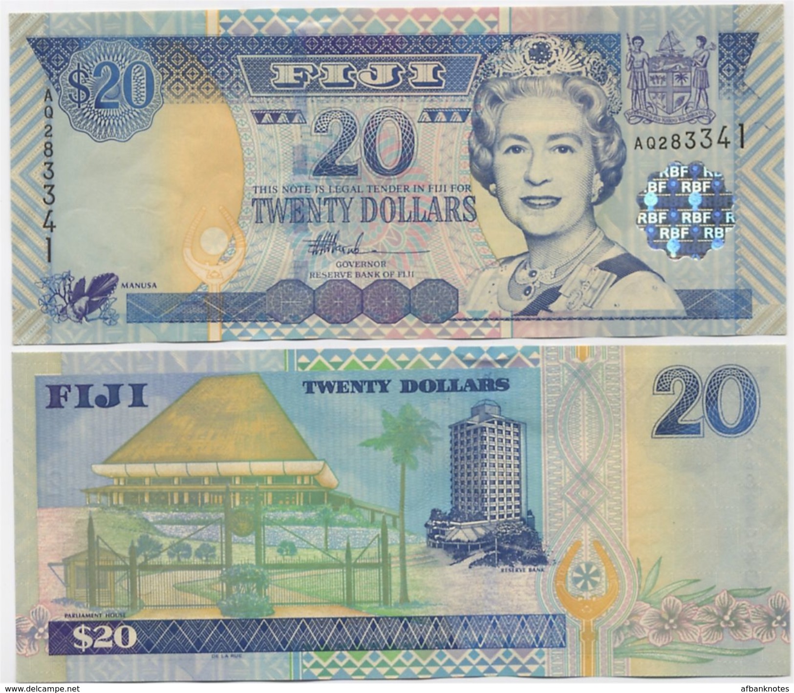 FIJI       20 Dollars       P-107a        ND (2002)        UNC - Figi