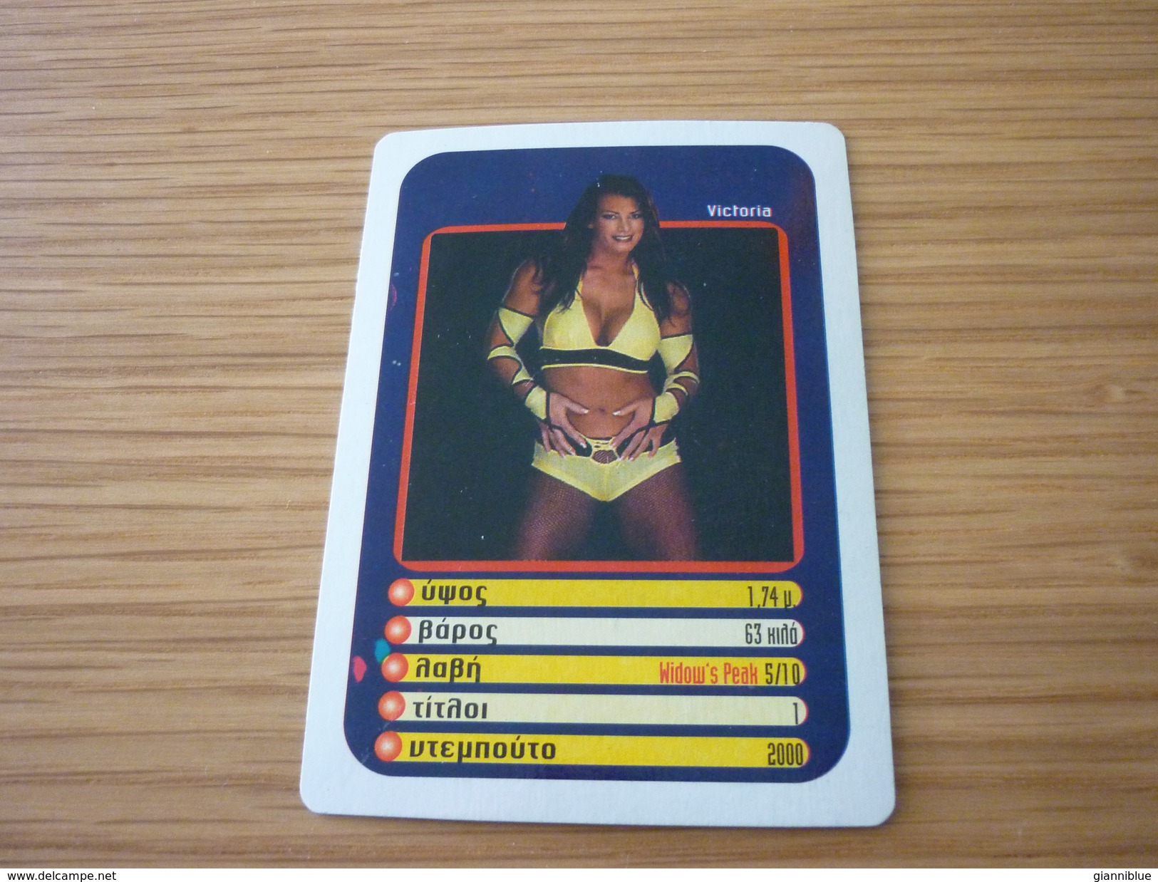 Victoria WWE WWF Smackdown Smack Down Wrestling Stars Greece Greek Trading Card - Trading Cards