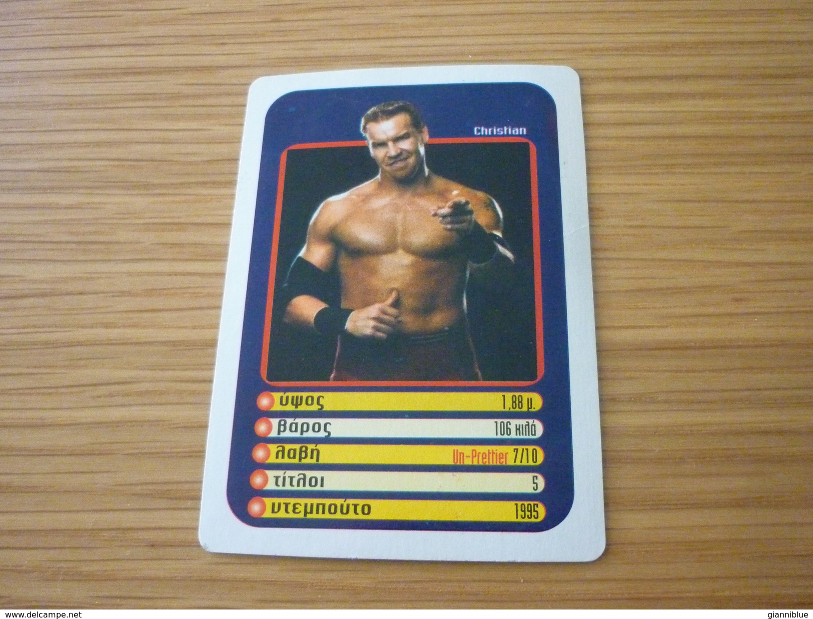 Christian WWE WWF Smackdown Smack Down Wrestling Stars Greece Greek Trading Card - Trading Cards