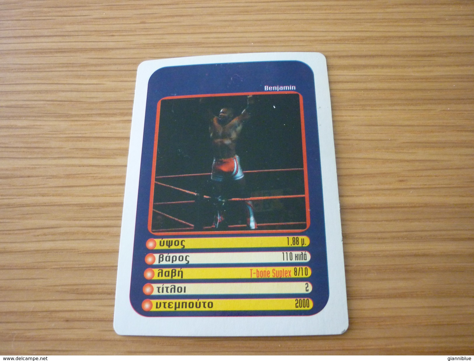 Benjamin WWE WWF Smackdown Smack Down Wrestling Stars Greece Greek Trading Card - Tarjetas