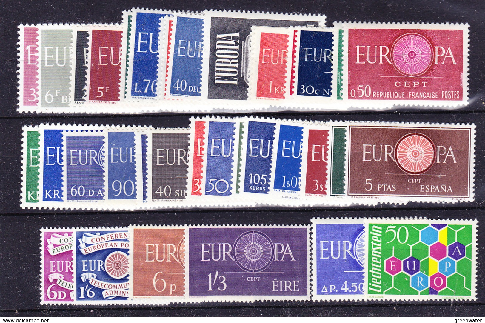 Europa Cept 1960 Year Set 20 Countries 36 Values ** Mnh (original Gum !!!) (36241) - 1960