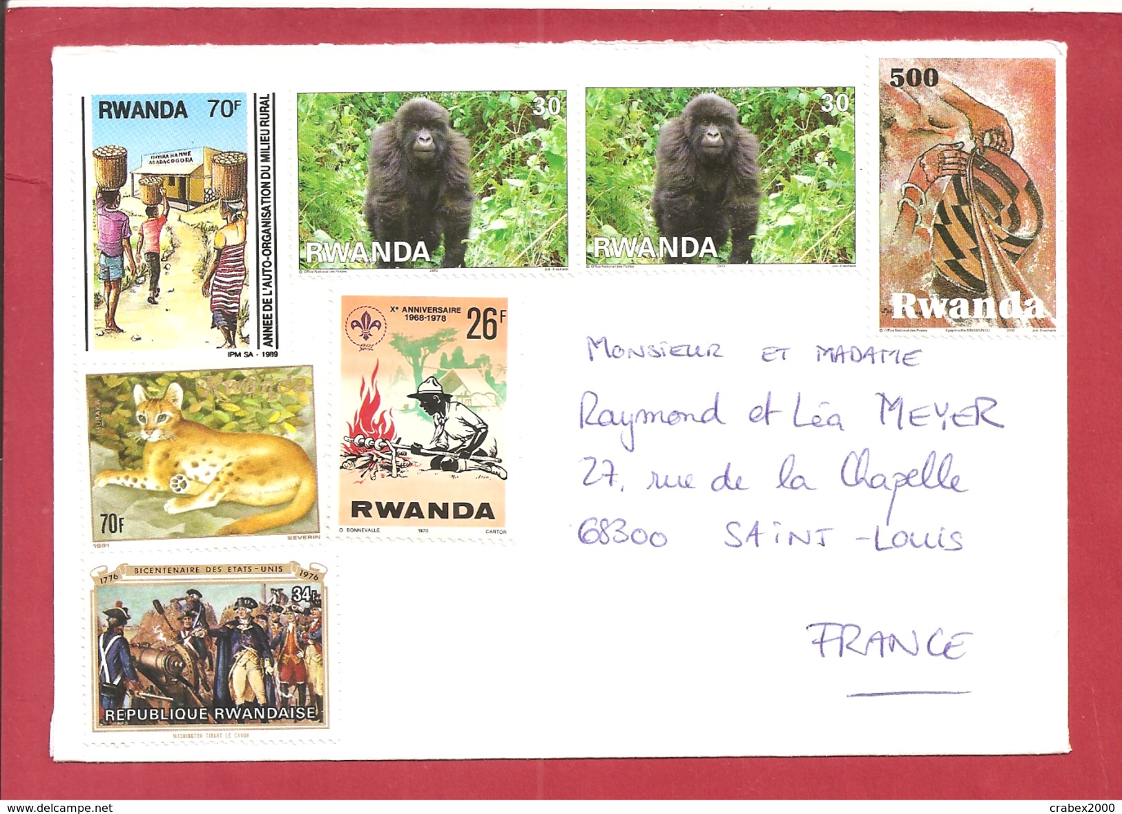 Y&T N°1342+1345++++ KIGALI      Vers  FRANCE - Used Stamps