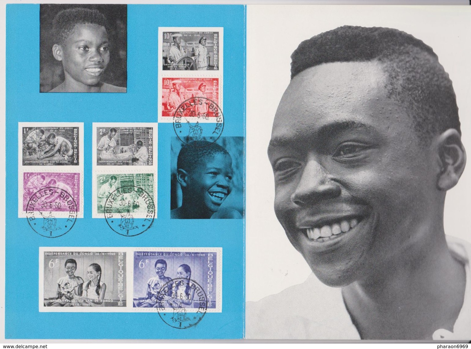 2 Scans Feuillet Poste FDC 1139 à 1146 Indépendance Du Congo - 1951-1960