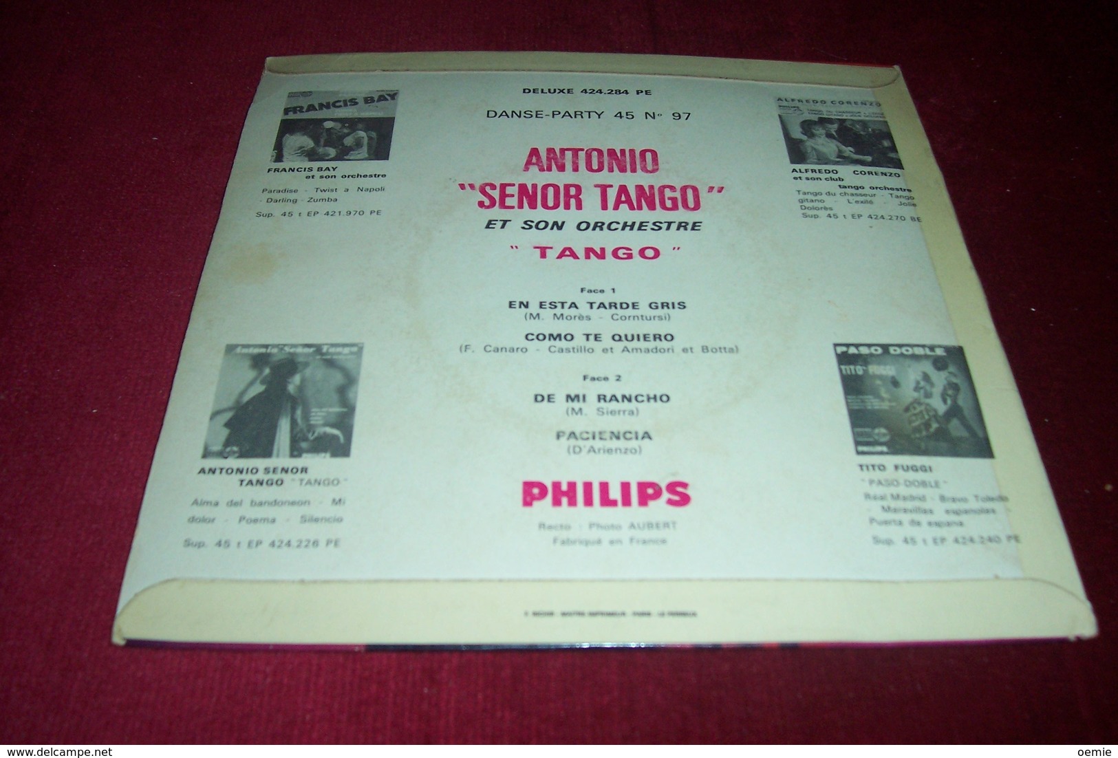 ANTONIO SENOR TANGO  °° EN ESTA TARDE GRIS  / COMO TE QUIERO / DE MI RANCHO / PACIENCIA - Altri - Musica Spagnola