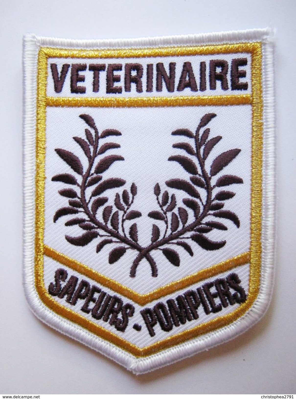 INSIGNE POMPIER TISSUS PATCH DES SAPEURS POMPIERS SPECIALITE VETERINAIRE SUR VELCROS - Pompiers