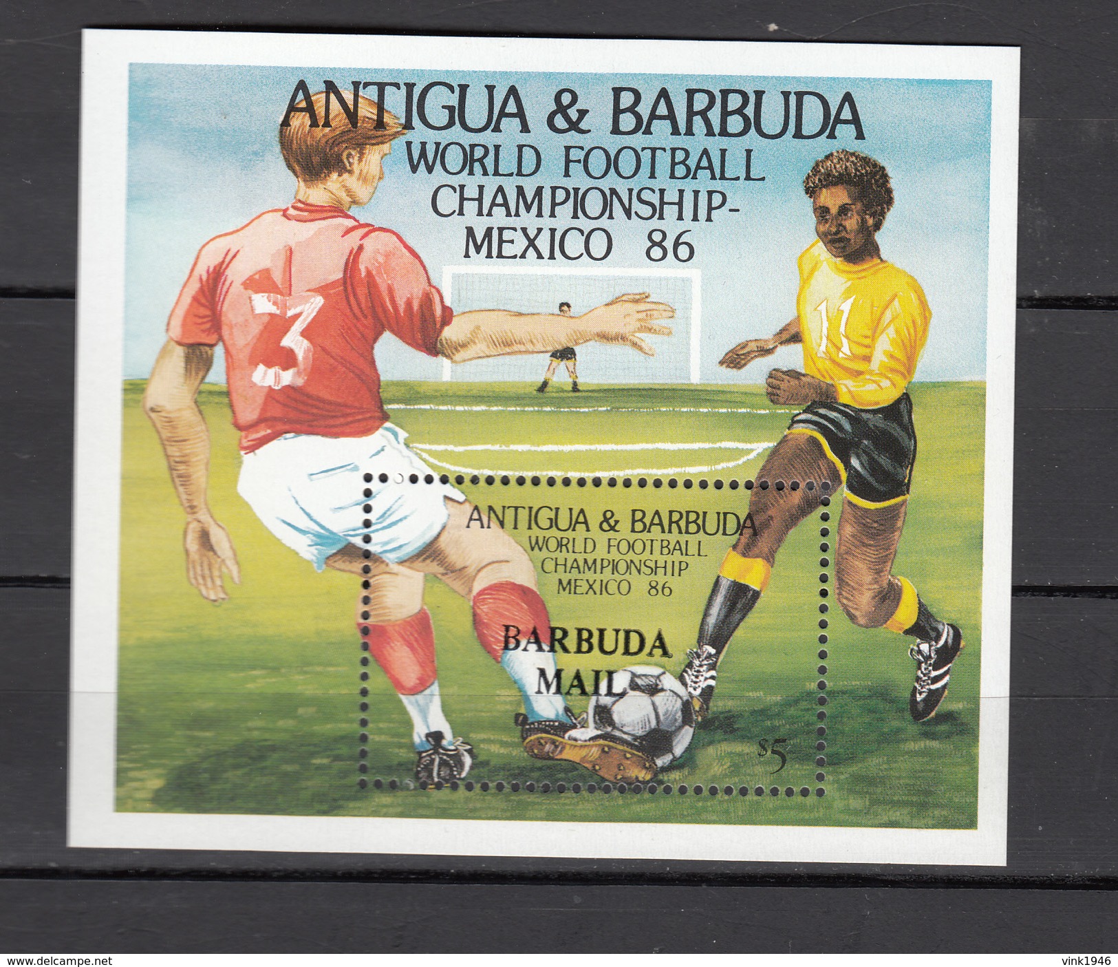 Barbuda Mail 1986,1V In Block,ovpt Barbuda Mail,football,fussball,voetbal,fútbol,calcio ,MNH/Postfris(L3078) - 1986 – Mexico