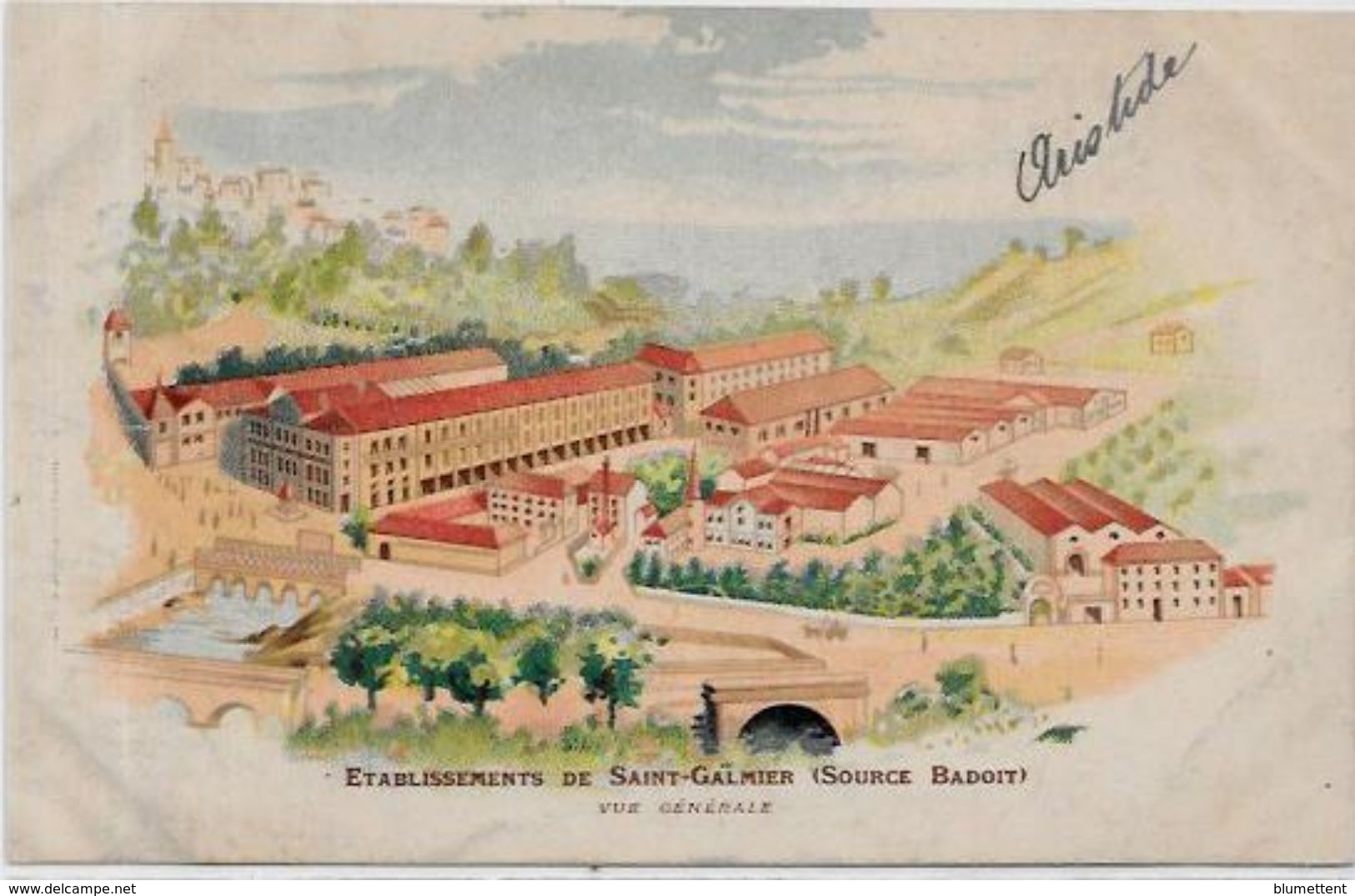 CPA Loire Département 42 écrite Saint Galmier Publicité Usine - Rive De Gier