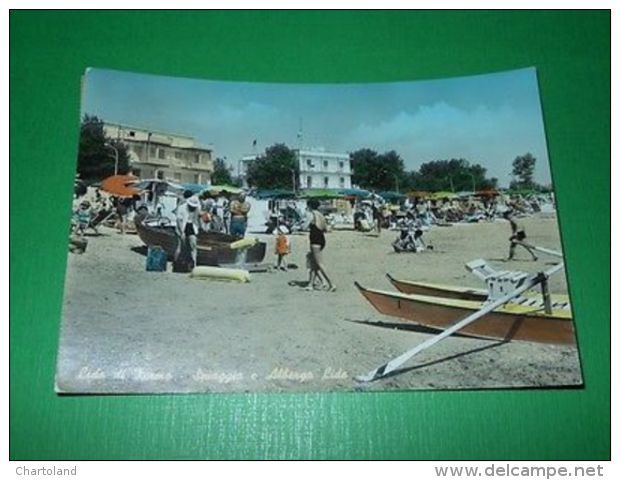 Cartolina Lido Di Fermo - Spiaggia E Albergo Lido 1966 - Ascoli Piceno