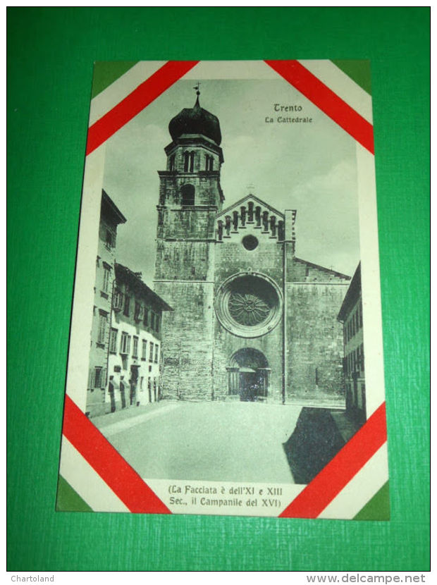 Cartolina Trento - La Cattedrale - La Facciata E Il Campanile 1918 Ca. - Trento