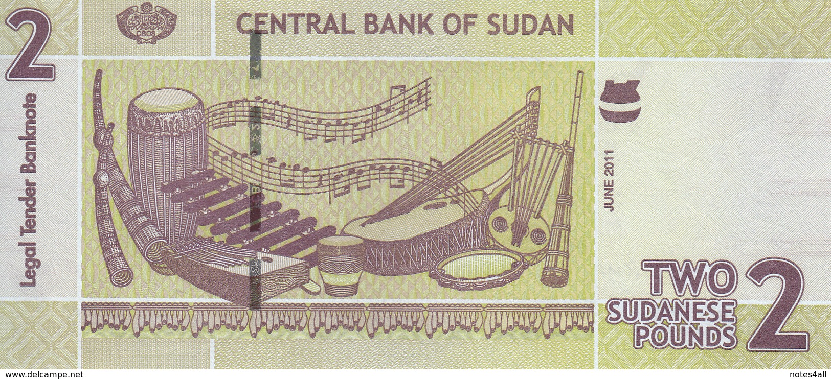 SUDAN 2 POUNDS 2011 P-71 MWR-RD2 REPLACEMENT UNC */* - Soudan