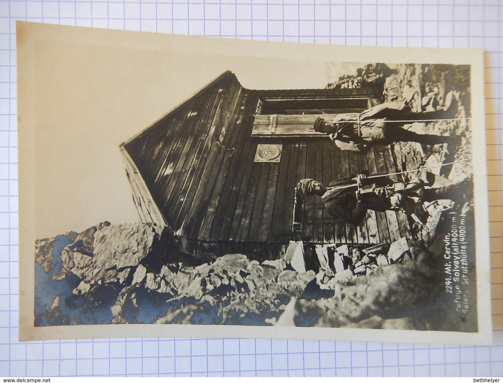 CPA - RARE - MT CERVIN - REFUGE SOLVAY- ALT 4000m - ANIMEE - HTEL BELVEDERE GERMATT - PHOTOGRAPHE - R2544 - Autres & Non Classés