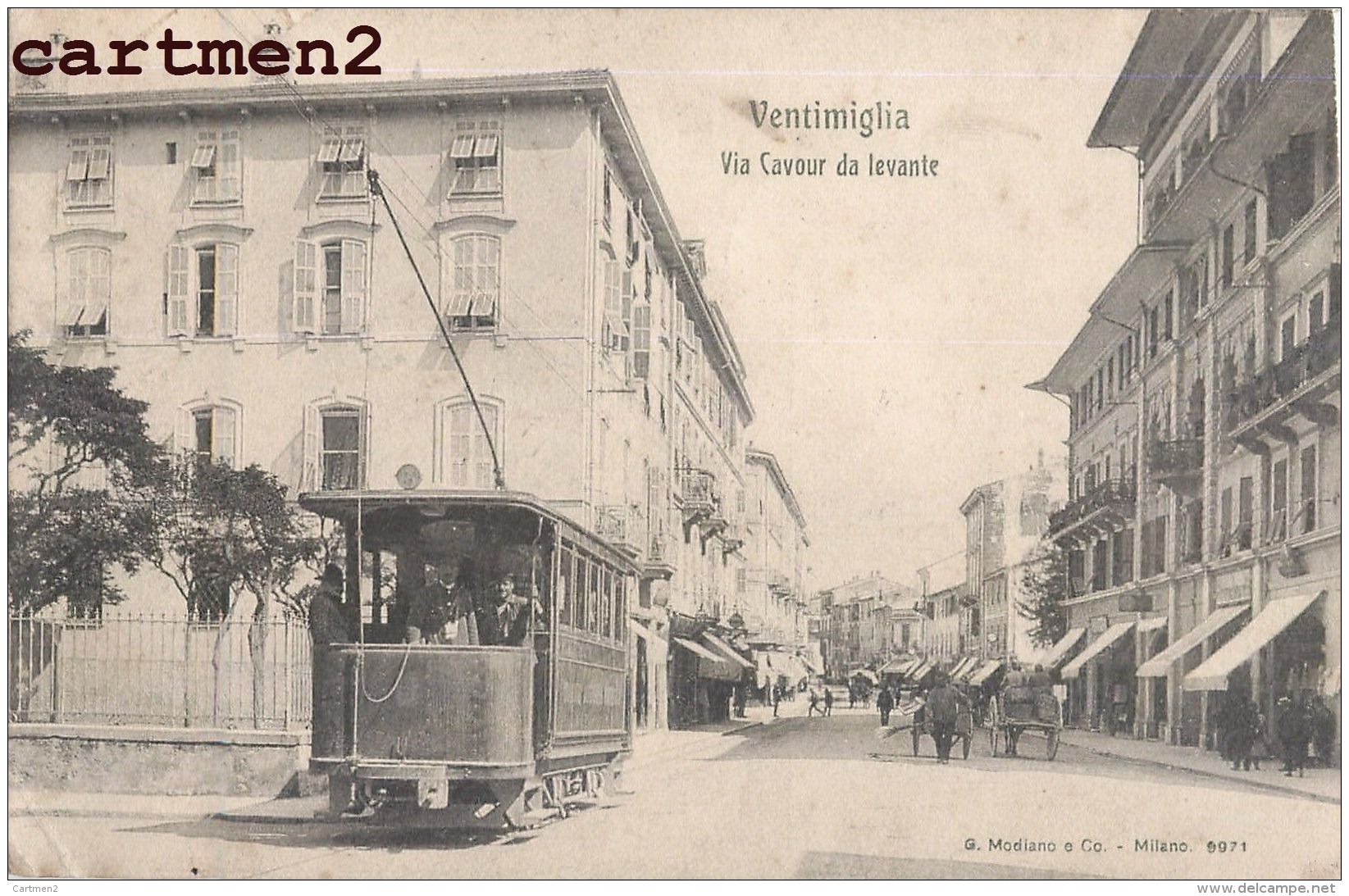 VENTIMIGLIA VIA CAVOUR DA LEVANTE TRAMWAY TRAM ITALIA - Altri & Non Classificati