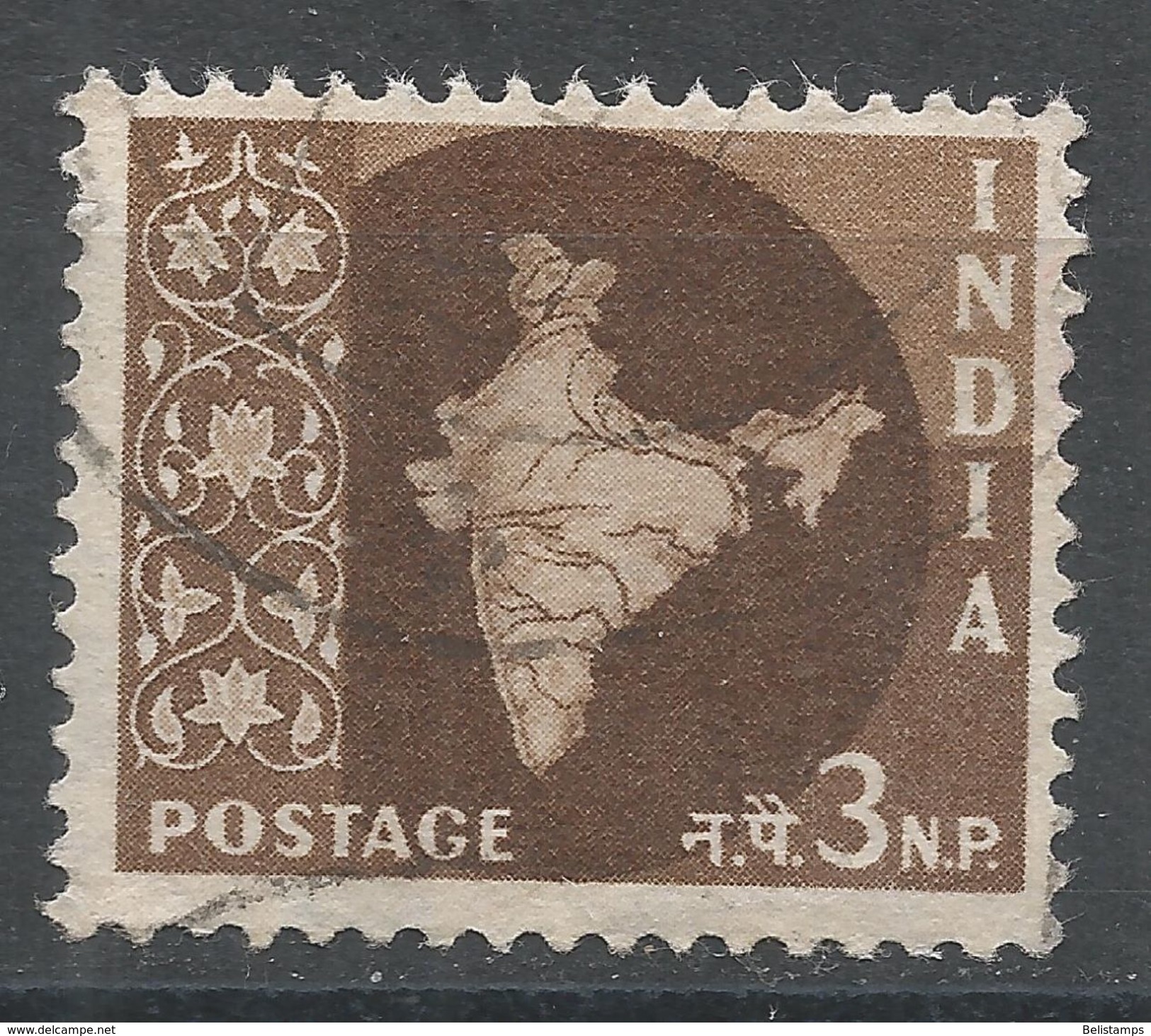 India 1958. Scott #304 (U) Map Of India - Used Stamps