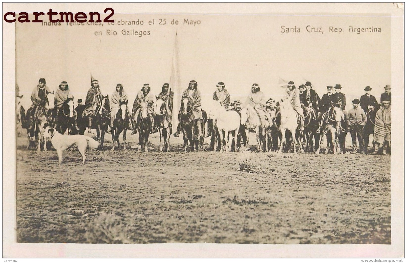 SANTA CRUZ ARGENTINA INDIOS TEHUELCHES CELEBRANDO EL 25 MAYO EN RIO GALLEGOS ARGENTINE INDIEN ETHNOLOGIE ETHNIC - Argentine