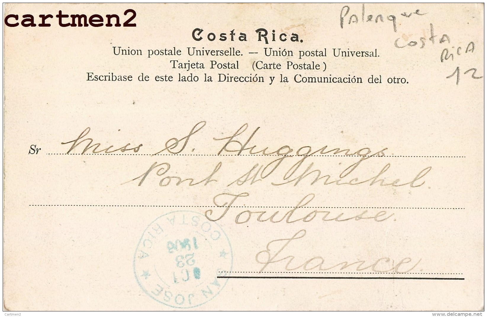 COSTA RICA PALENPUE DE INDIOS EN TALAMANCA PALENQUE SAN JOSE 1900 - Costa Rica