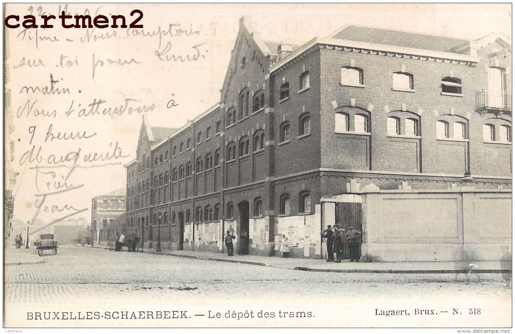 BRUXELLES-SCHAERBEEK LE DEPOT DES TRAMS TRAMWAYS SCHAARBEEK BELGIQUE LAGAERT 1900 - Schaarbeek - Schaerbeek