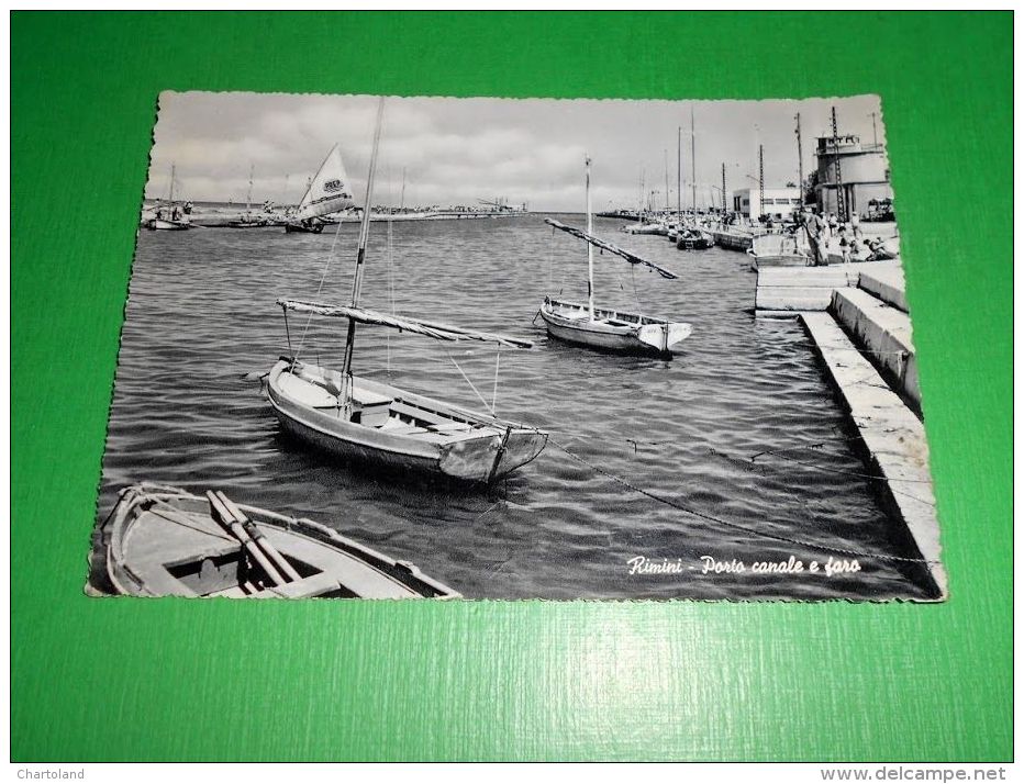 Cartolina Rimini - Porto Canale E Faro 1955 - Rimini