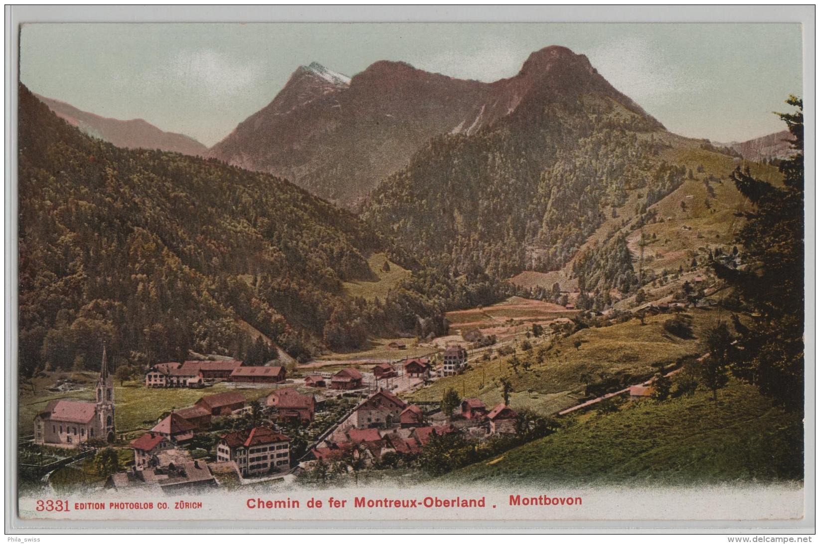 Chemin De Fer Montreux-Oberland - Montbovon - Photoglob No. 3331 - Montbovon