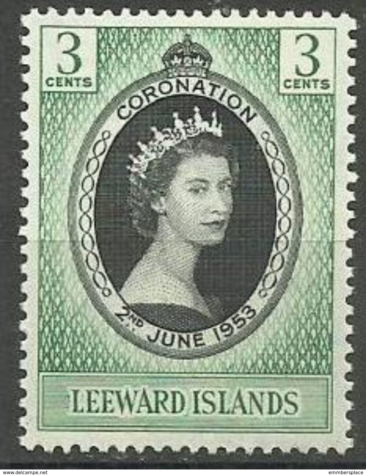 Leeward Islands  - 1953 Coronation MLH *   Sc 132 - Leeward  Islands