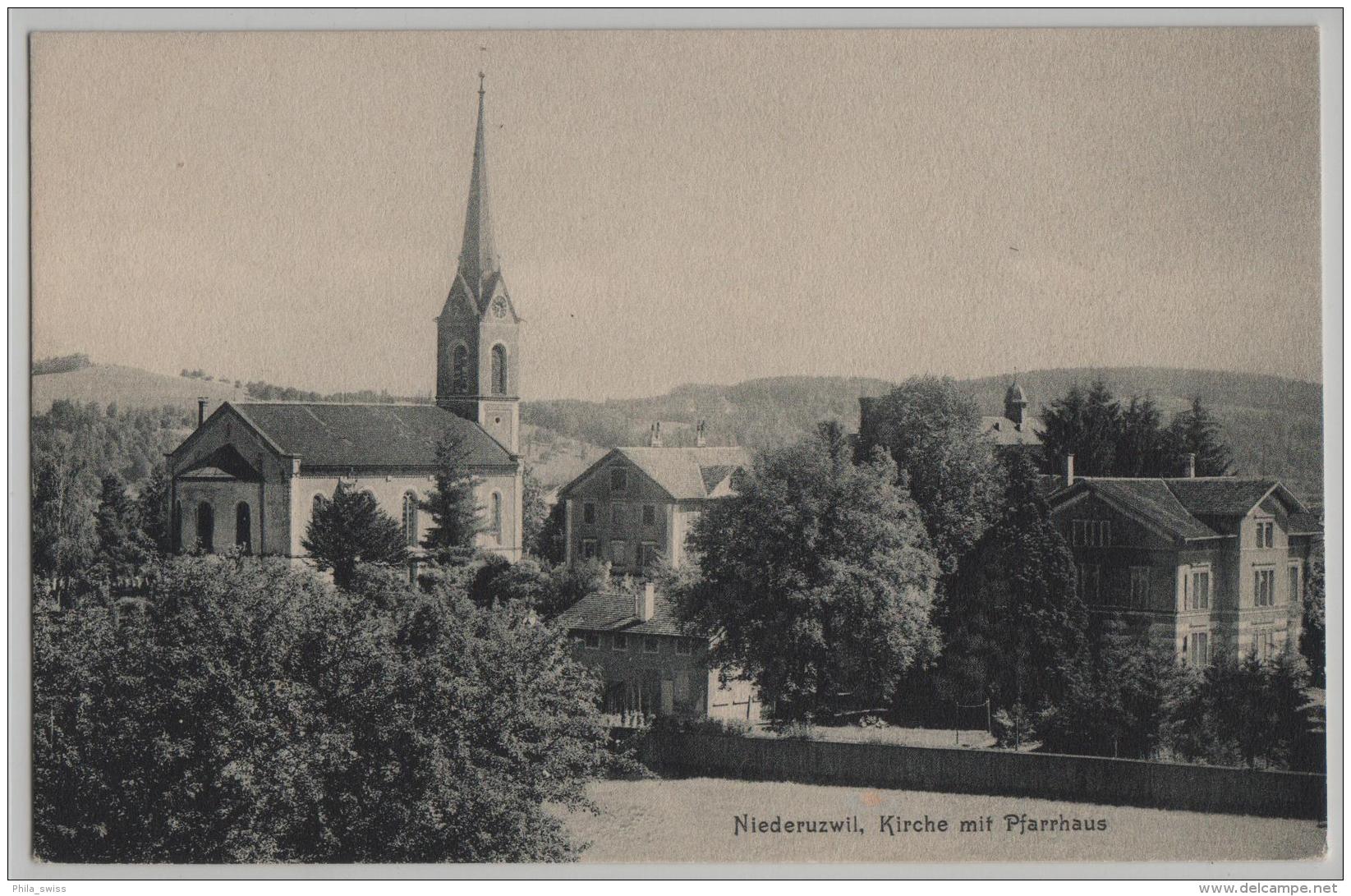 Niederuzwil Nieder-Uzwil - Kirche Mit Pfarrhaus - Photo: Carl Künzli No. 4162 - Uzwil