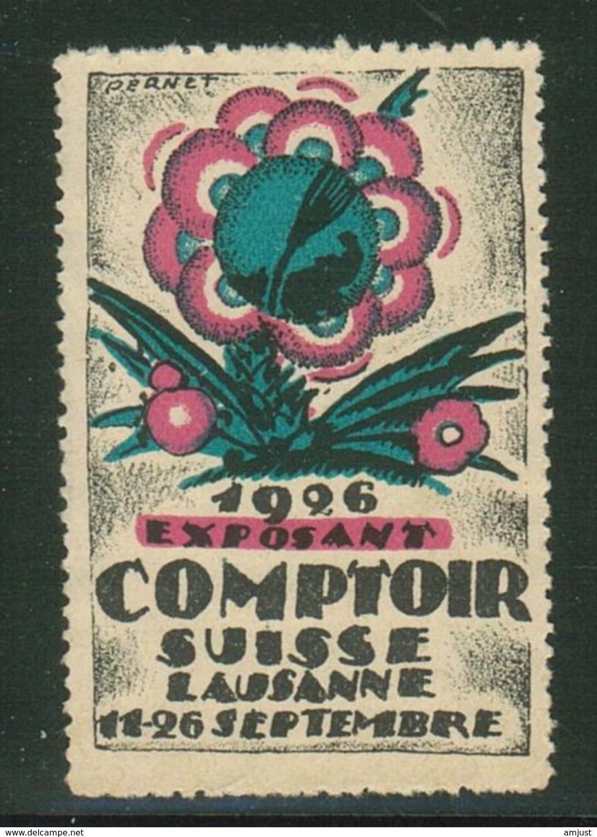 Suisse // Schweiz // Switzerland //  Erinnophilie //  Vignette Du Comptoir Suisse Lausanne 1926 - Erinnophilie