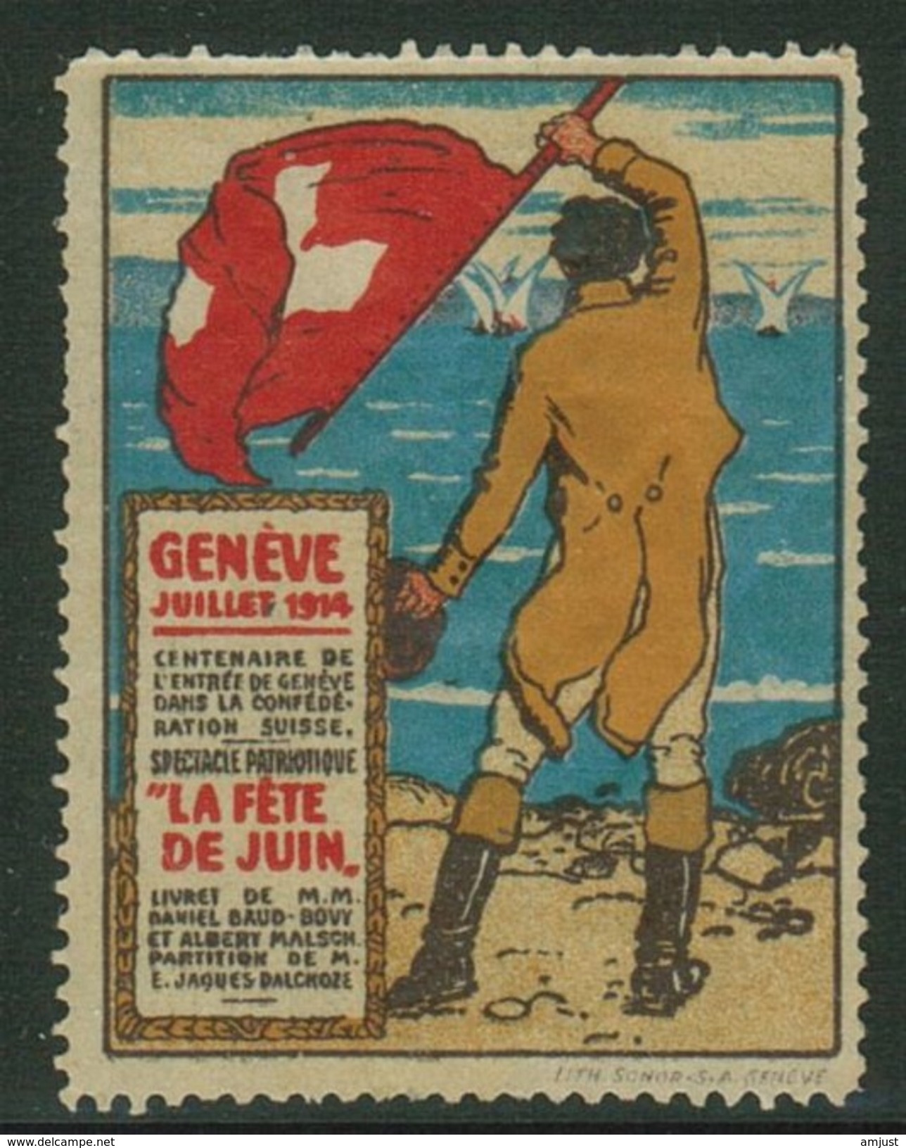 Suisse // Schweiz // Switzerland //  Erinnophilie //  Vignette , Genève, La Fête De Juin 1914 - Erinnophilie