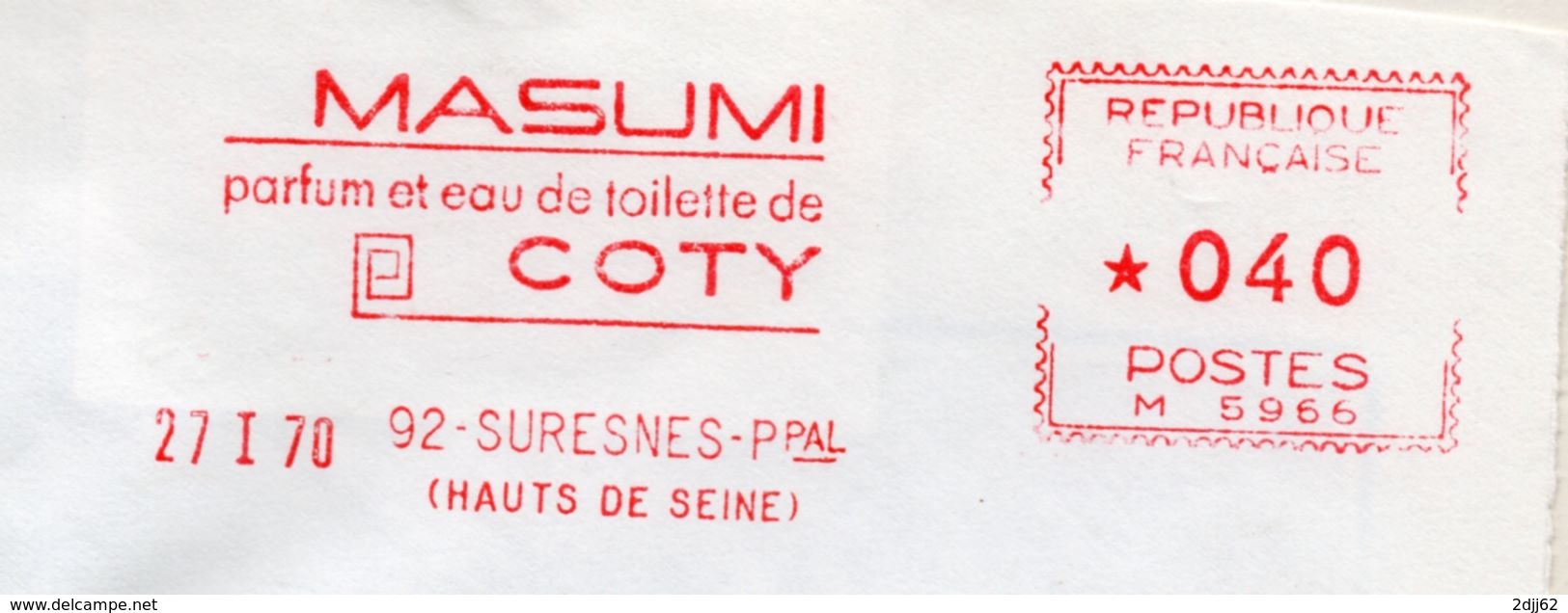 Toilette, Eau, Parfum, "Masumi Coty", Hauts De Seine, Suresnes - EMA Havas M - Enveloppe   (S142) - Non Classés