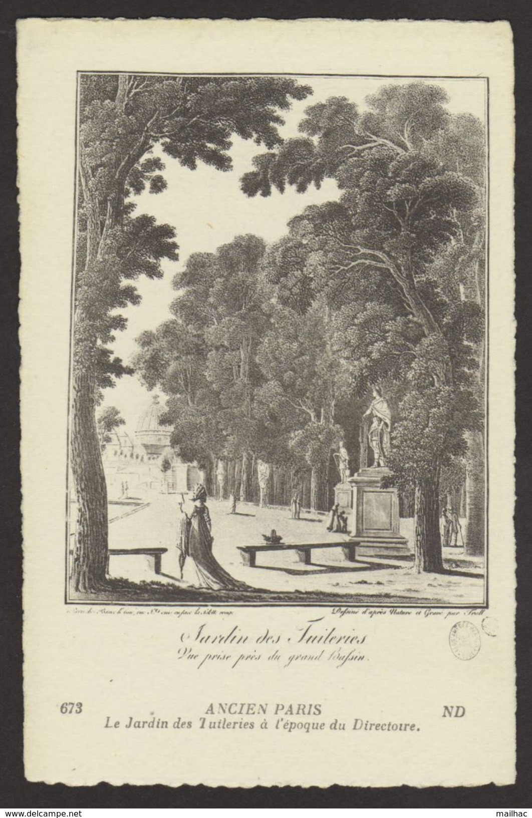 D 75 - ANCIEN PARIS - 673 - Le Jardin Des Tuileries à L'époque Du Directoire - Sets And Collections