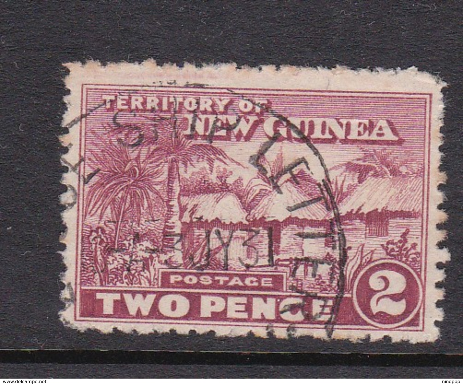 New Guinea SG 127 1925-28 Native Village Two Pennies Claret Used - Papoea-Nieuw-Guinea