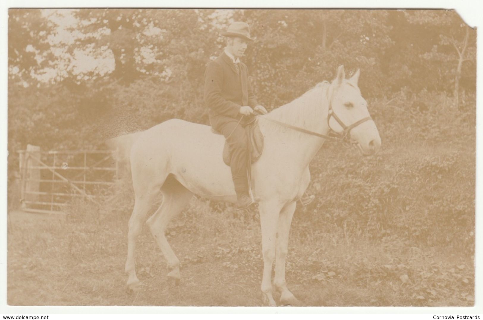 Man On Horse Near Truro, Cornwall, C.1905 - Tims RP Postcard - Other & Unclassified