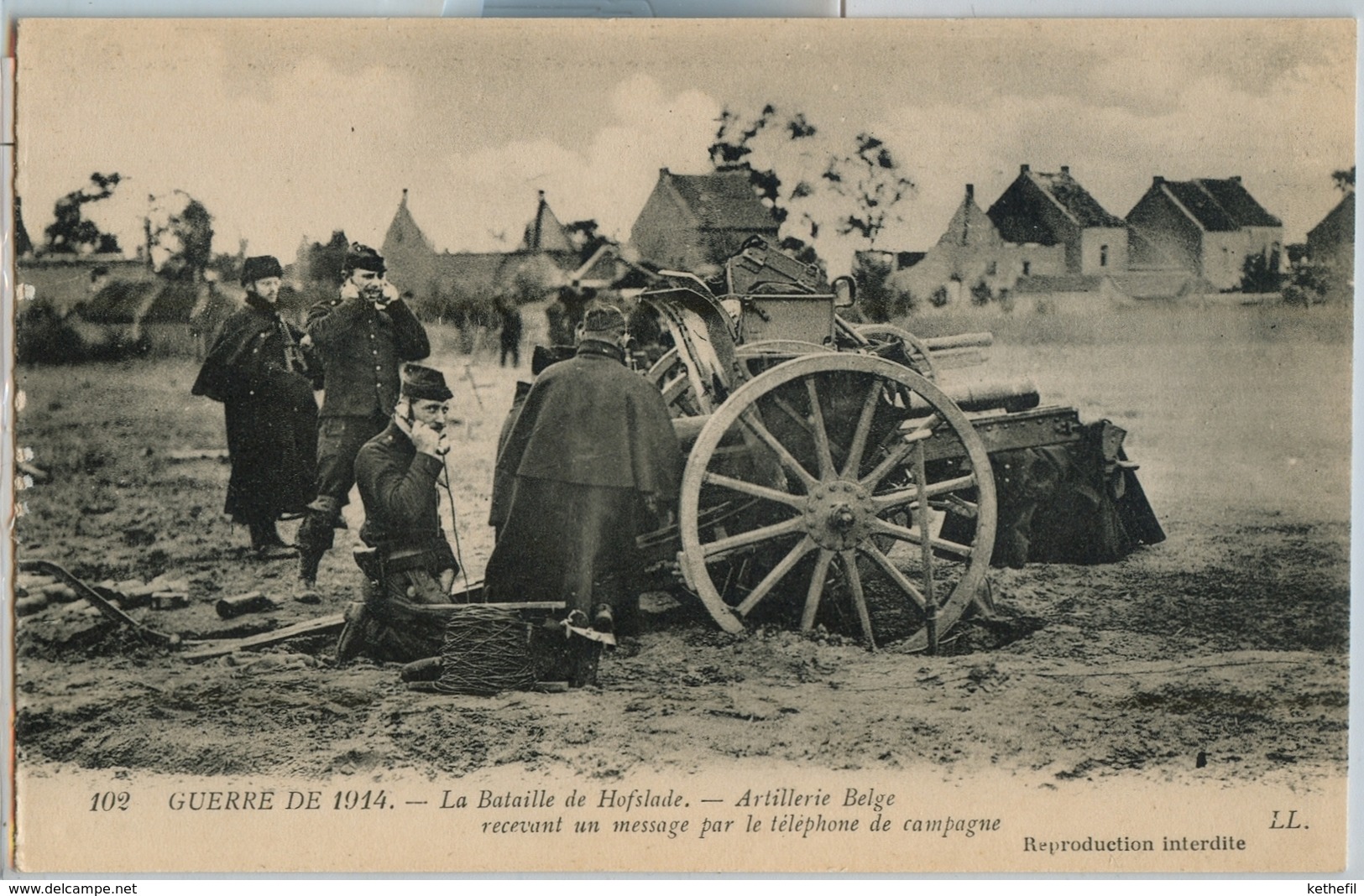 Oorlog 1914 Veldslag Hofstade Artillerie Belgen Message Telephone - Zemst