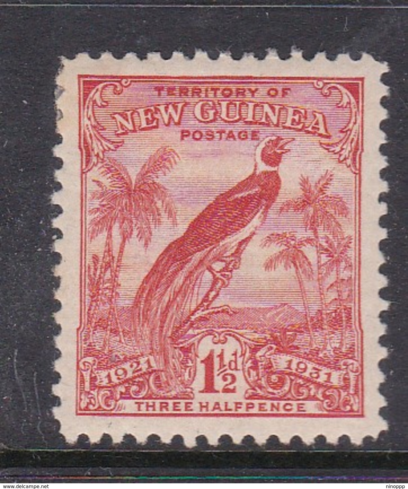 New Guinea SG 151 1931 Raggiana Bird Dated 3d Vermillion Mint Hinged - Papua New Guinea